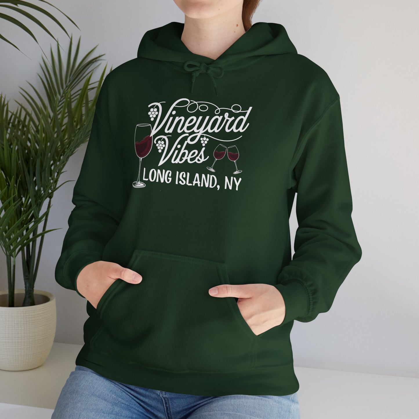 Vineyard Vibes Unisex Heavy Blend™ Hoodie – Perfect for Wine Lovers on Long Island, NY