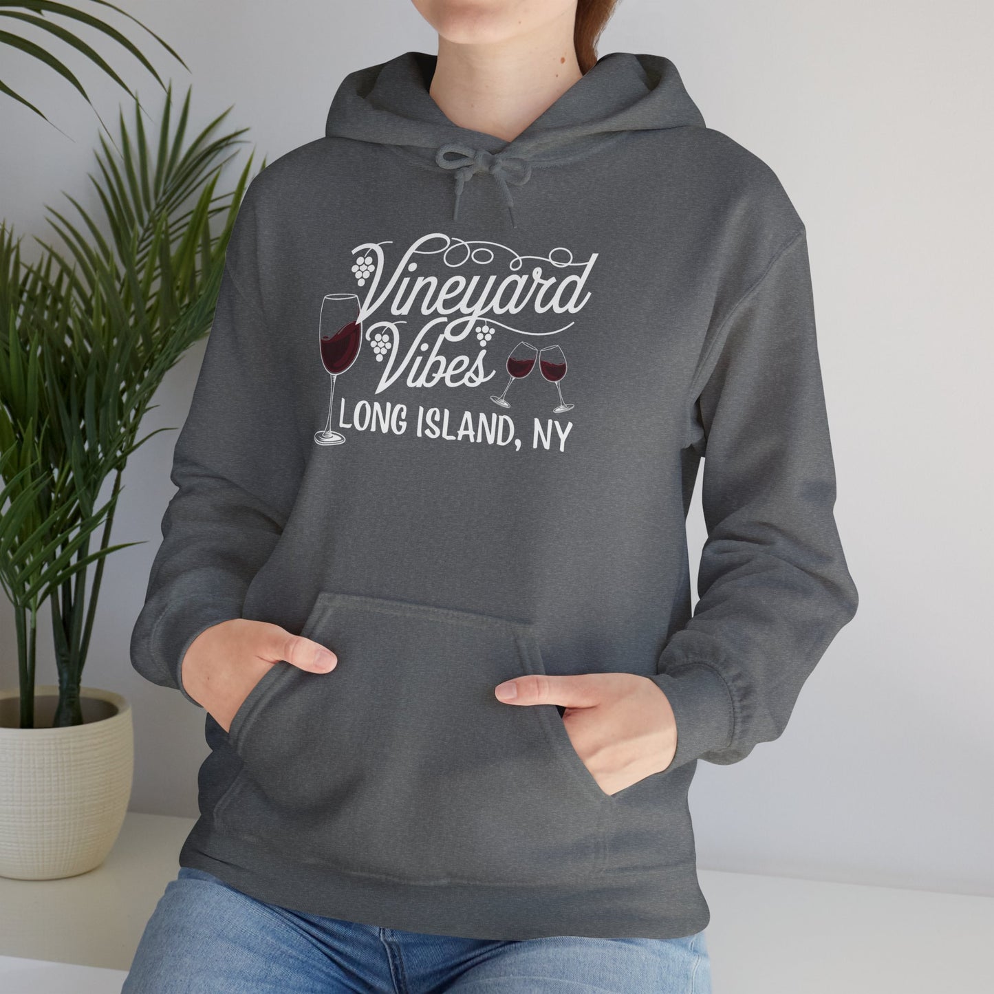 Vineyard Vibes Unisex Heavy Blend™ Hoodie – Perfect for Wine Lovers on Long Island, NY