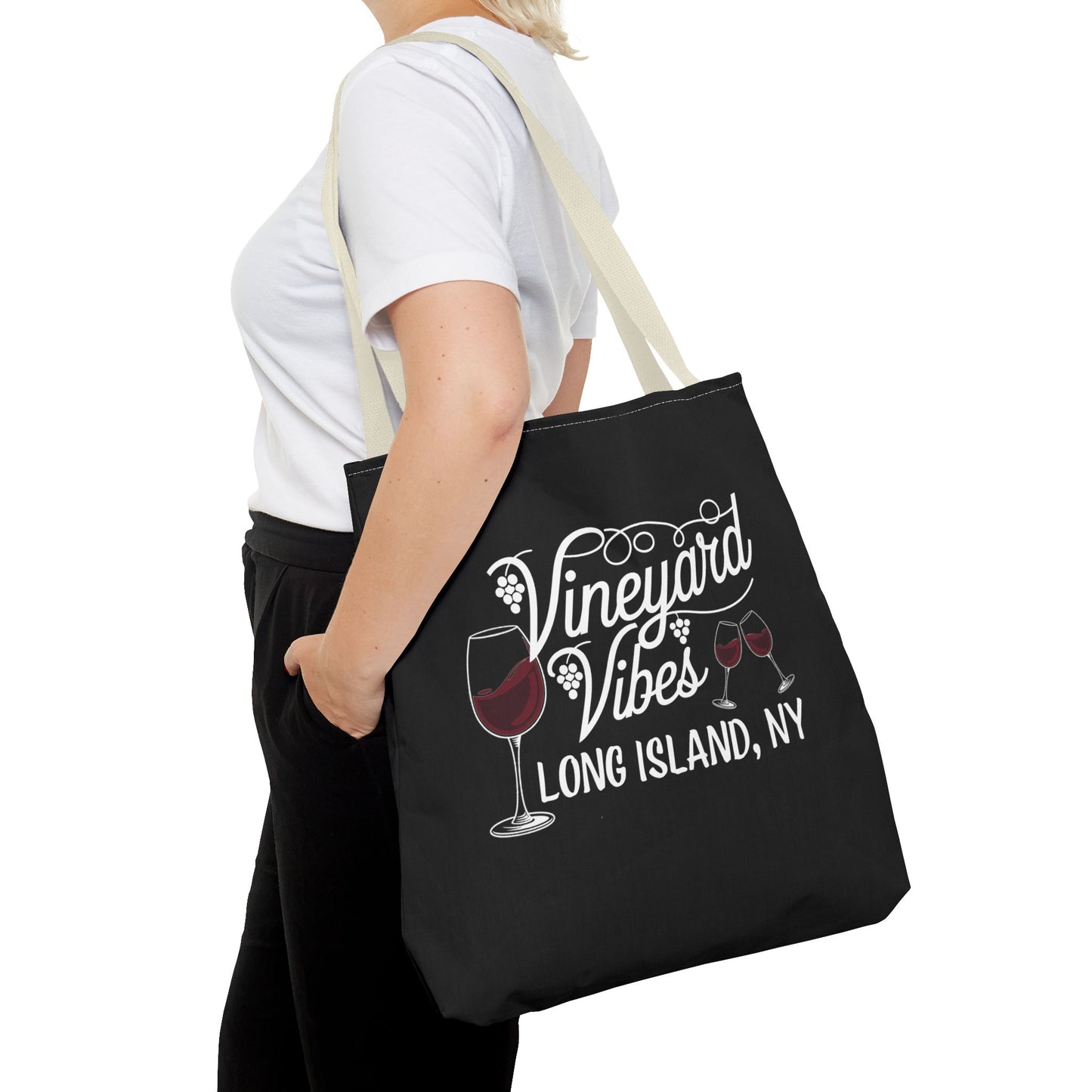 Vineyard Vibes Long Island Tote Bag - Fun and Functional - Great gift for wine lovers