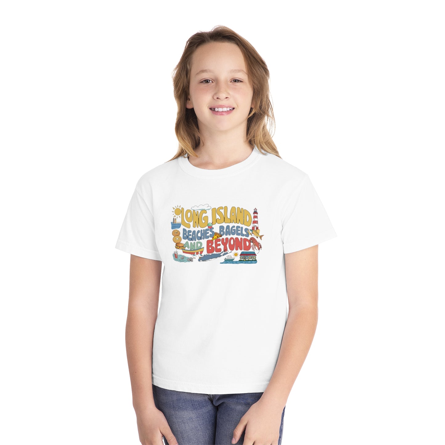 Long Island Beaches Bagels and Beyond - Youth T-Shirt