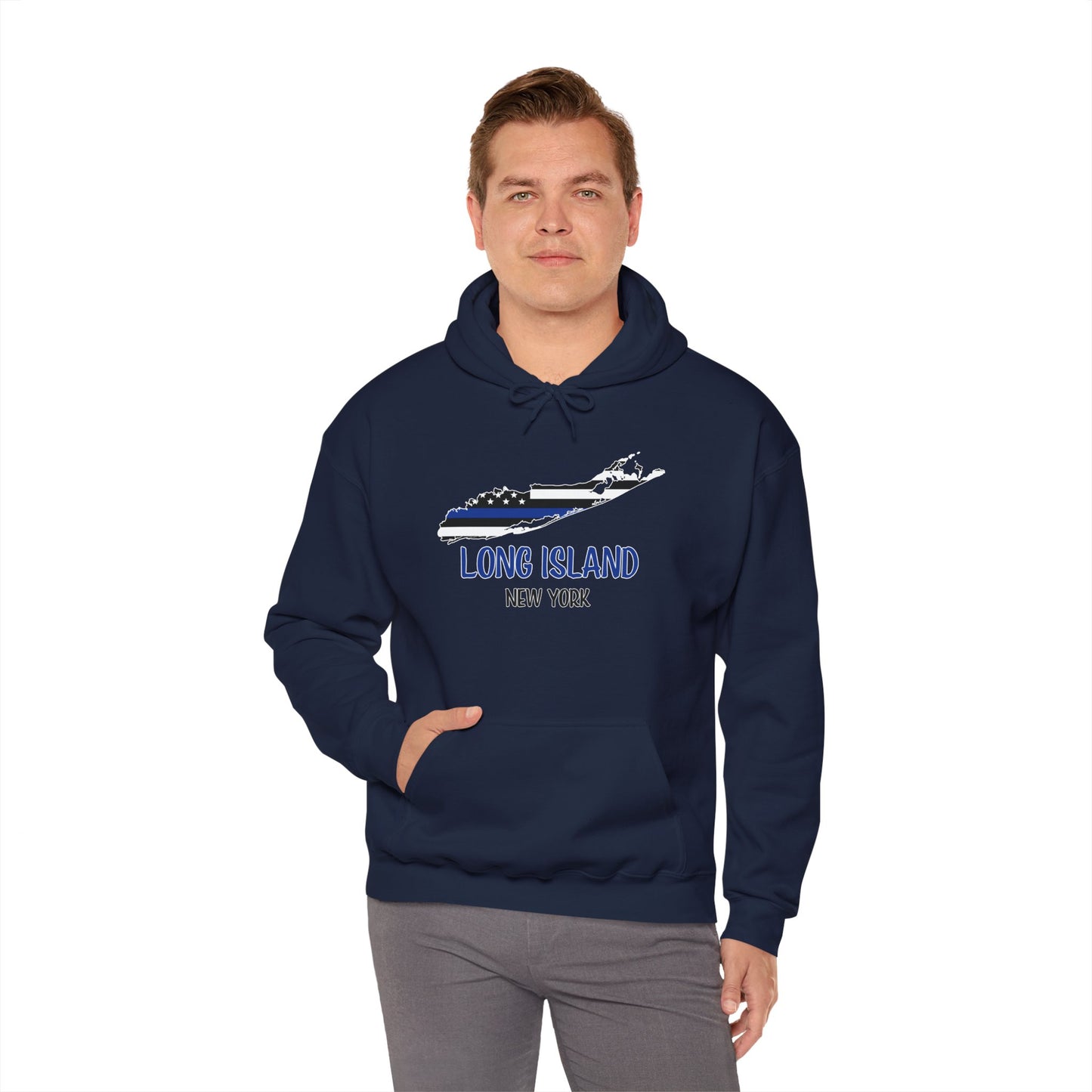 Back the Blue Long Island - Unisex Heavy Blend™ Hooded Sweatshirt