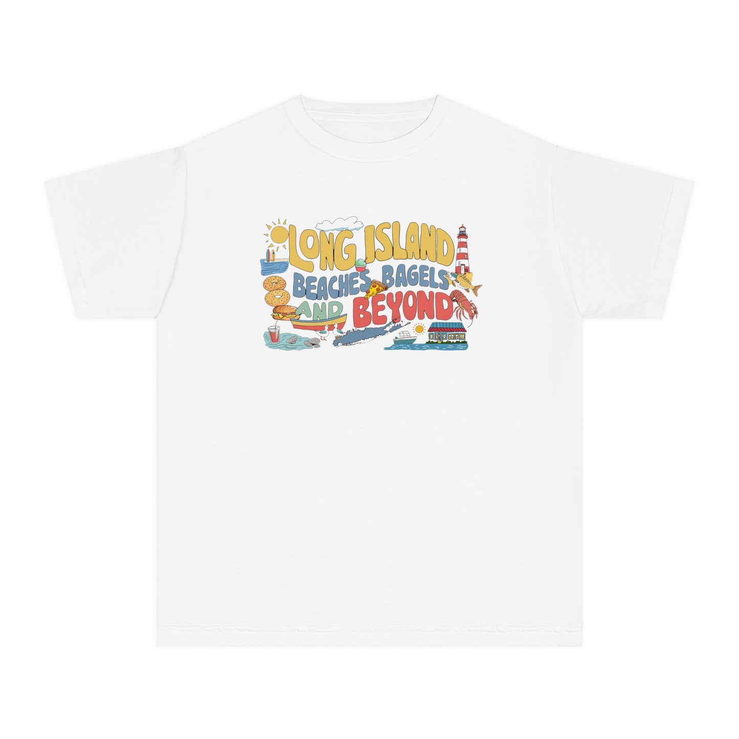 Long Island Beaches Bagels and Beyond - Youth T-Shirt