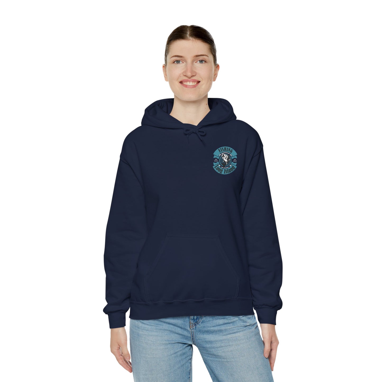 Fishing Long Island Unisex Heavy Blend Hoodie – Perfect for Anglers and Outdoor Enthusiasts