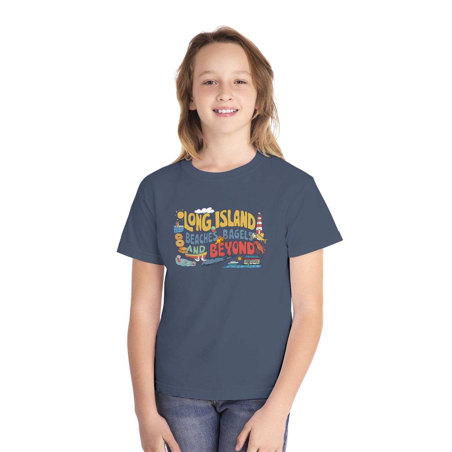 Long Island Beaches Bagels and Beyond - Youth T-Shirt