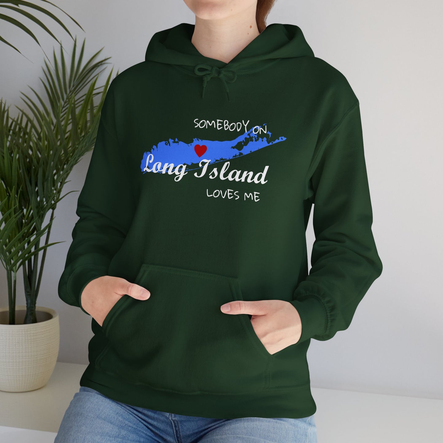 Somebody on Long Island Loves Me - Cozy Love Unisex Hooded Sweatshirt