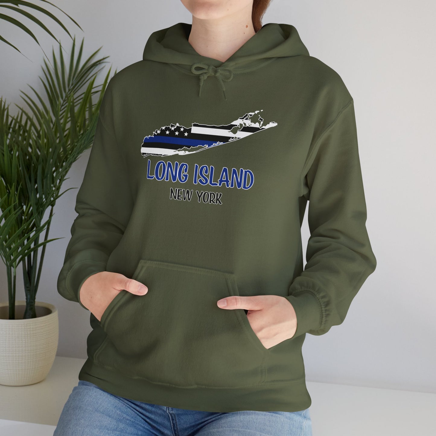 Back the Blue Long Island - Unisex Heavy Blend™ Hooded Sweatshirt