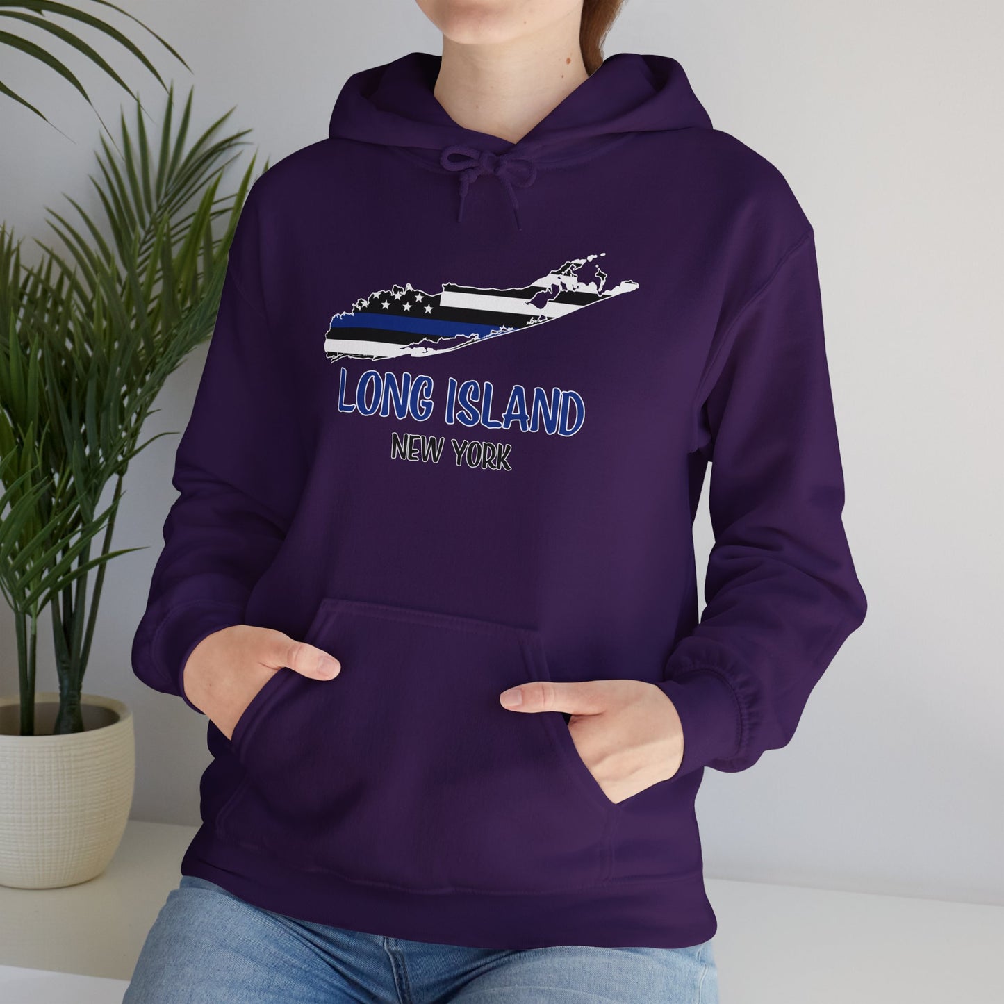 Back the Blue Long Island - Unisex Heavy Blend™ Hooded Sweatshirt