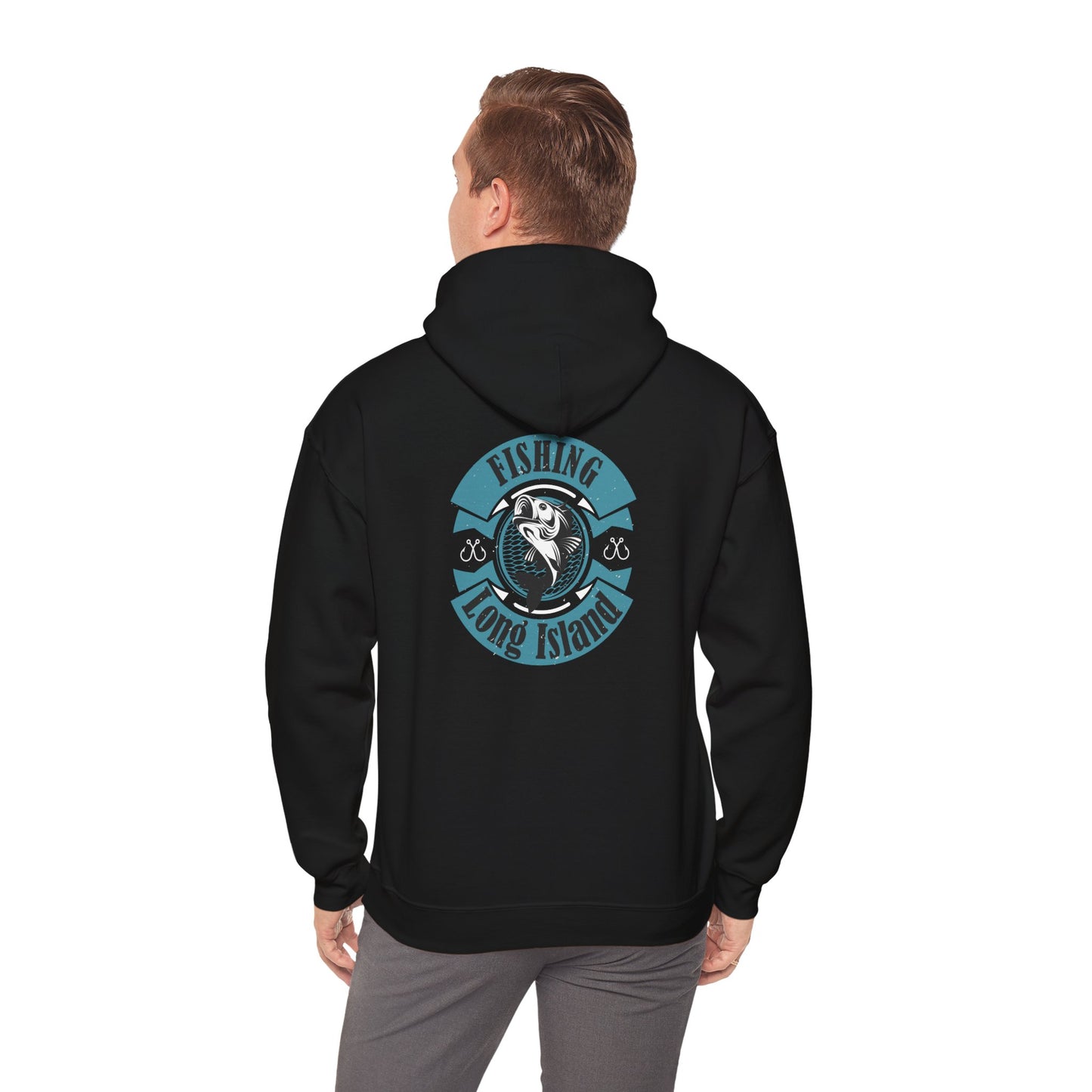 Fishing Long Island Unisex Heavy Blend Hoodie – Perfect for Anglers and Outdoor Enthusiasts