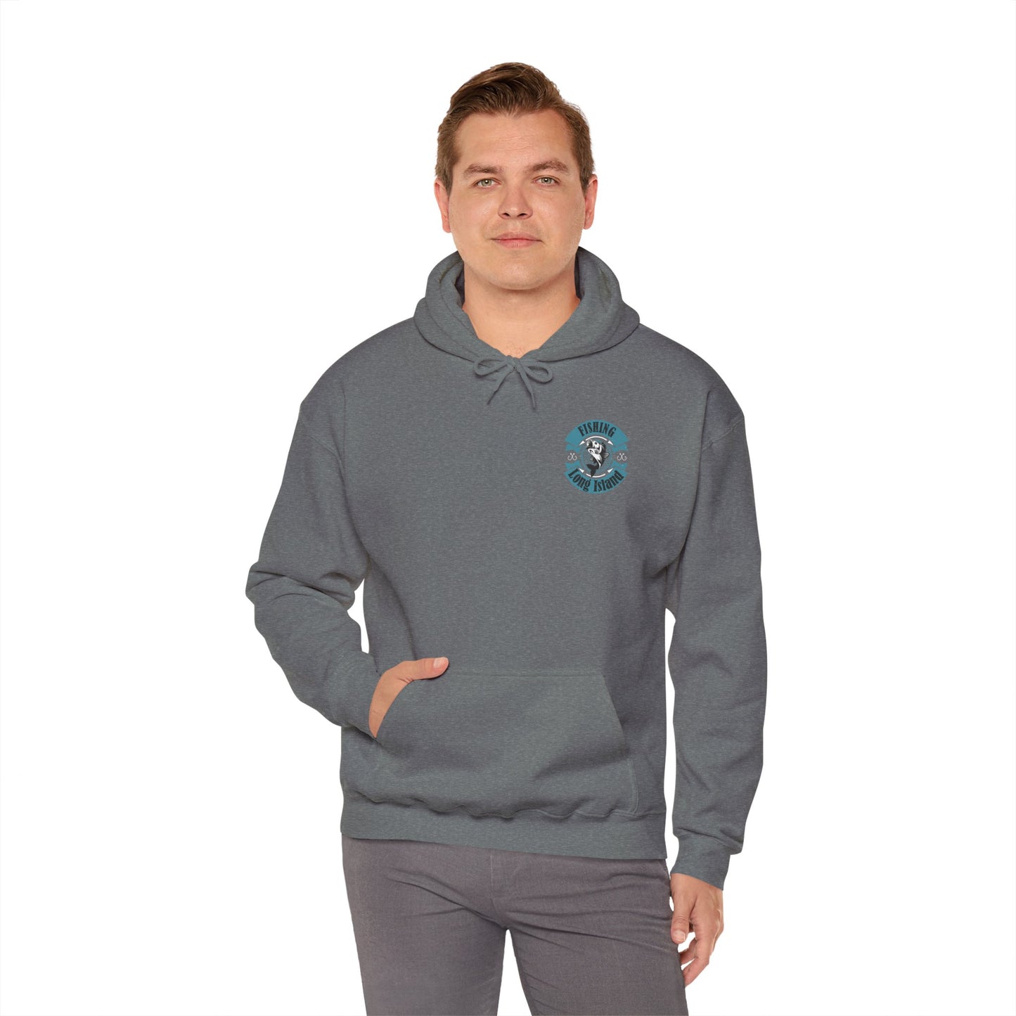 Fishing Long Island Unisex Heavy Blend Hoodie – Perfect for Anglers and Outdoor Enthusiasts