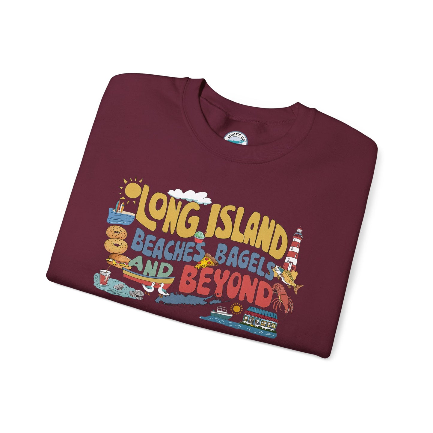 Long Island Beaches, Bagels and Beyond Unisex Sweatshirt - Makes a great gift!