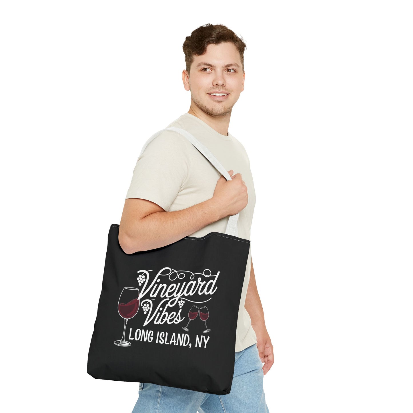 Vineyard Vibes Long Island Tote Bag - Fun and Functional - Great gift for wine lovers