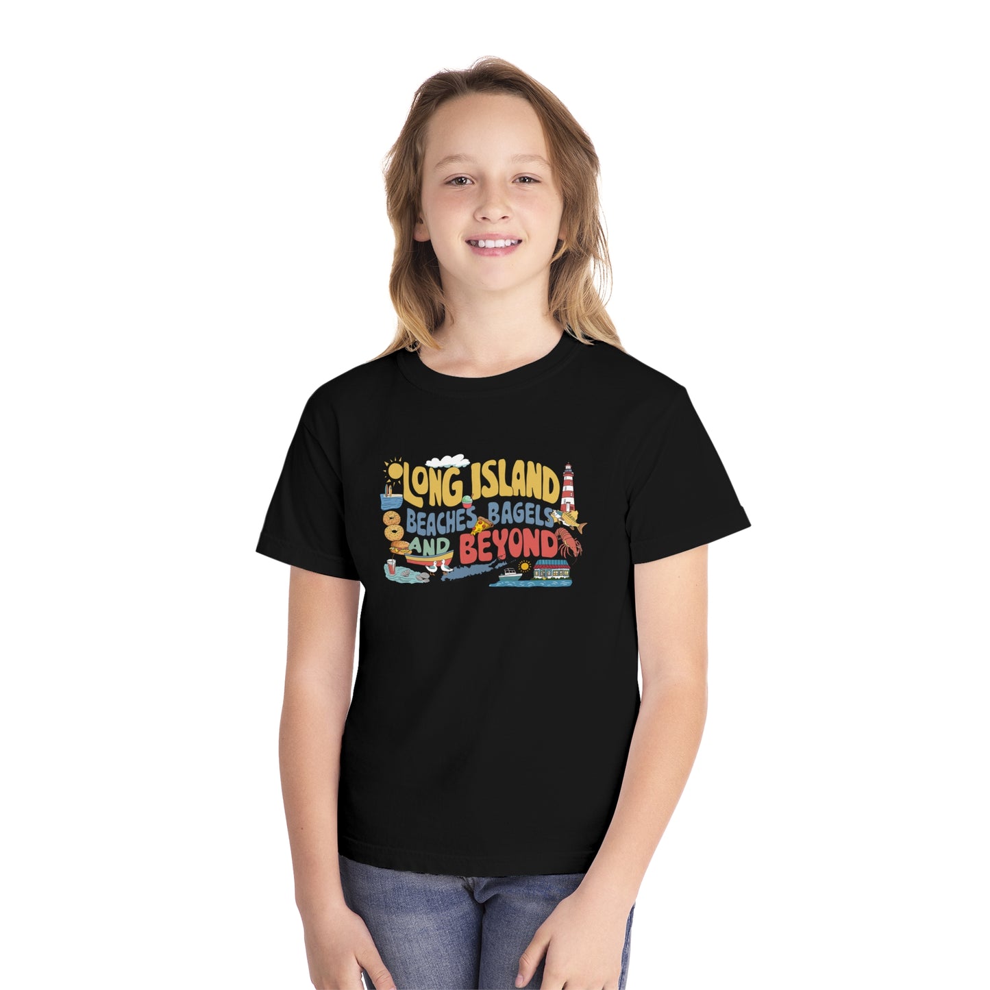 Long Island Beaches Bagels and Beyond - Youth T-Shirt