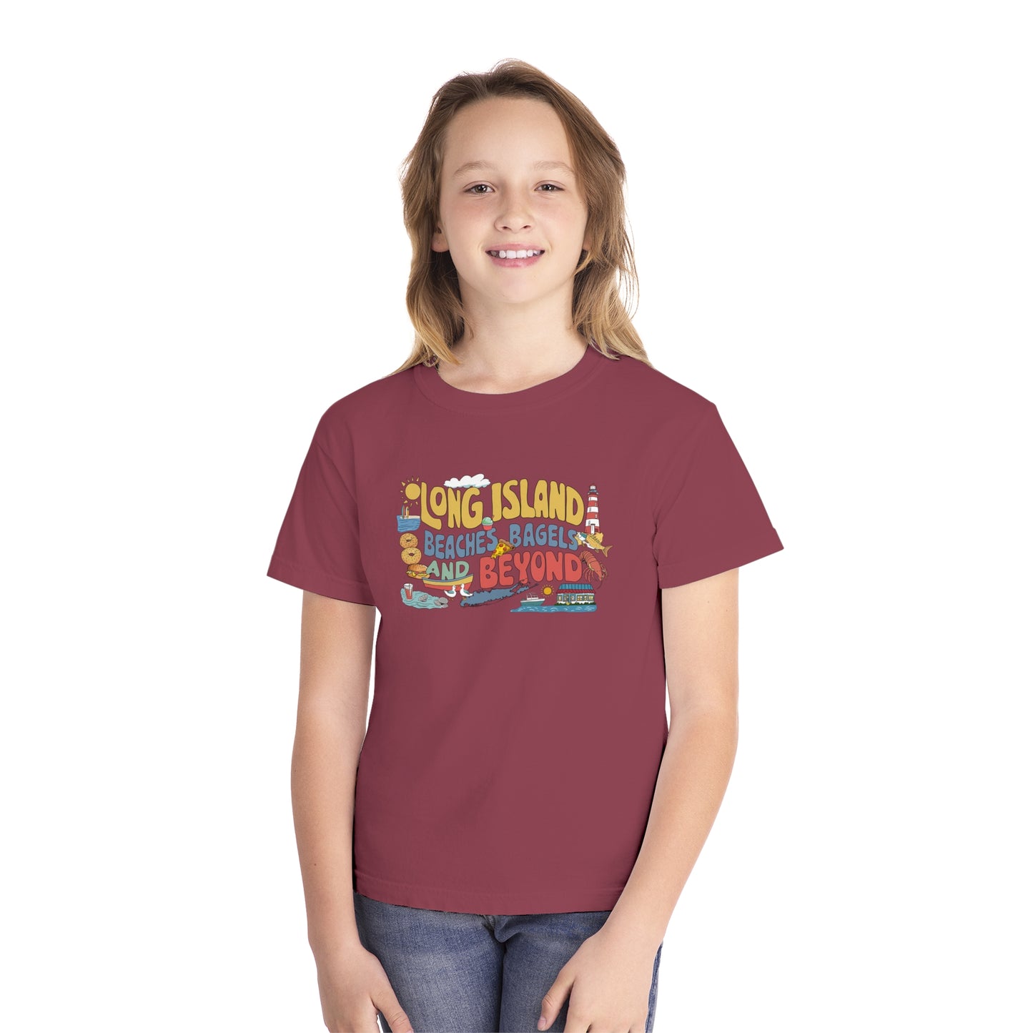 Long Island Beaches Bagels and Beyond - Youth T-Shirt