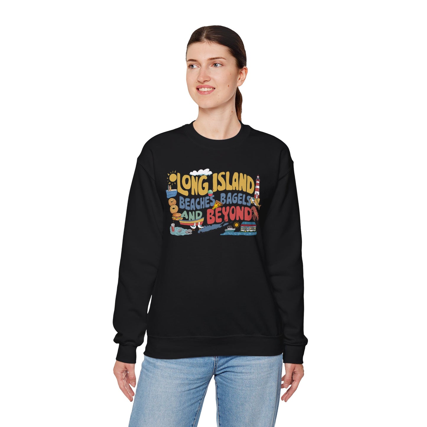 Long Island Beaches, Bagels and Beyond Unisex Sweatshirt - Makes a great gift!