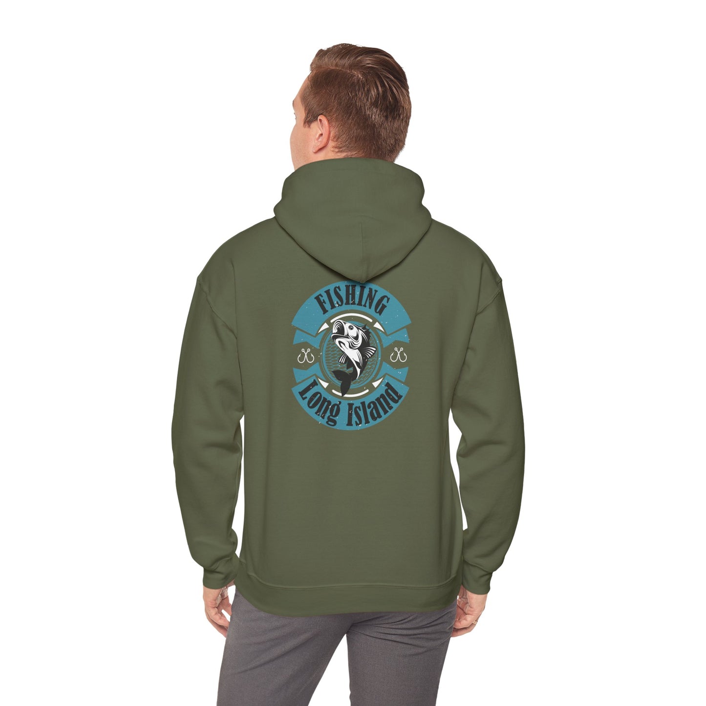 Fishing Long Island Unisex Heavy Blend Hoodie – Perfect for Anglers and Outdoor Enthusiasts