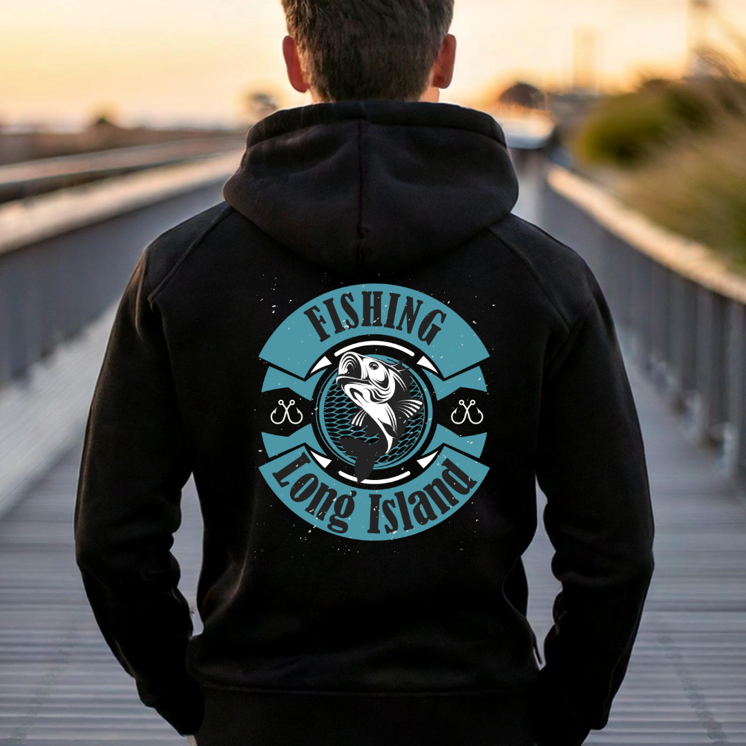 Fishing Long Island Unisex Heavy Blend Hoodie – Perfect for Anglers and Outdoor Enthusiasts