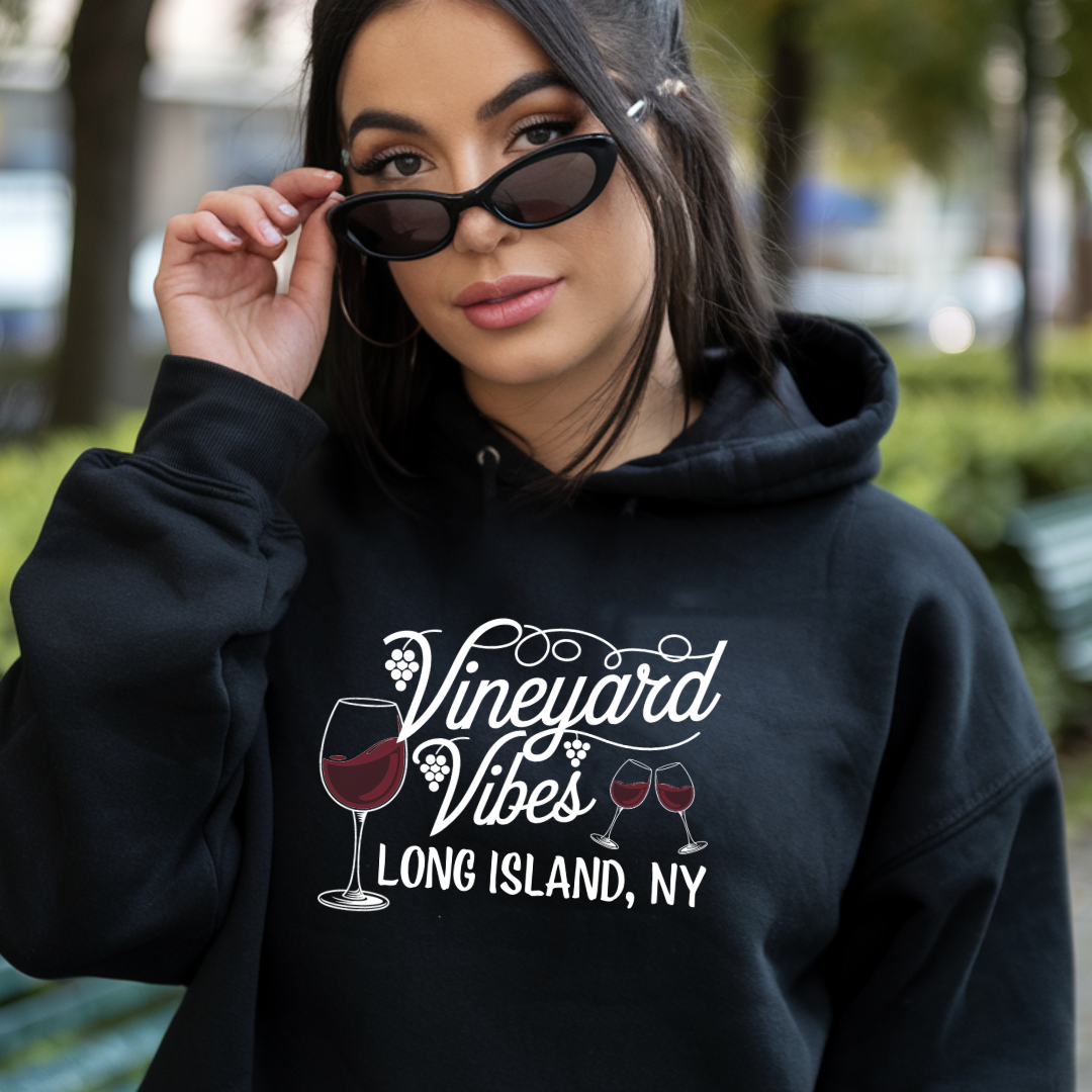 Vineyard Vibes Unisex Heavy Blend™ Hoodie – Perfect for Wine Lovers on Long Island, NY