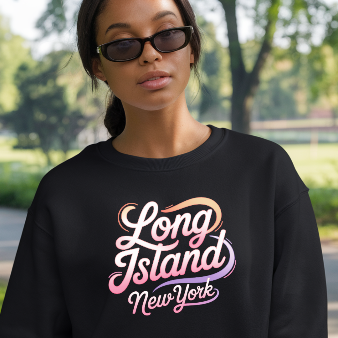 Long Island New York Unisex Heavy Blend Crewneck Sweatshirt - Cozy Casual Style