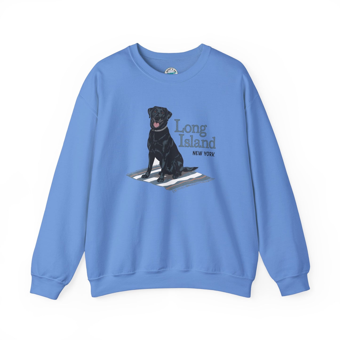 Long Island Labrador Dog Graphic Crewneck Sweatshirt | Unisex Heavy Blend | Casual Comfort Apparel