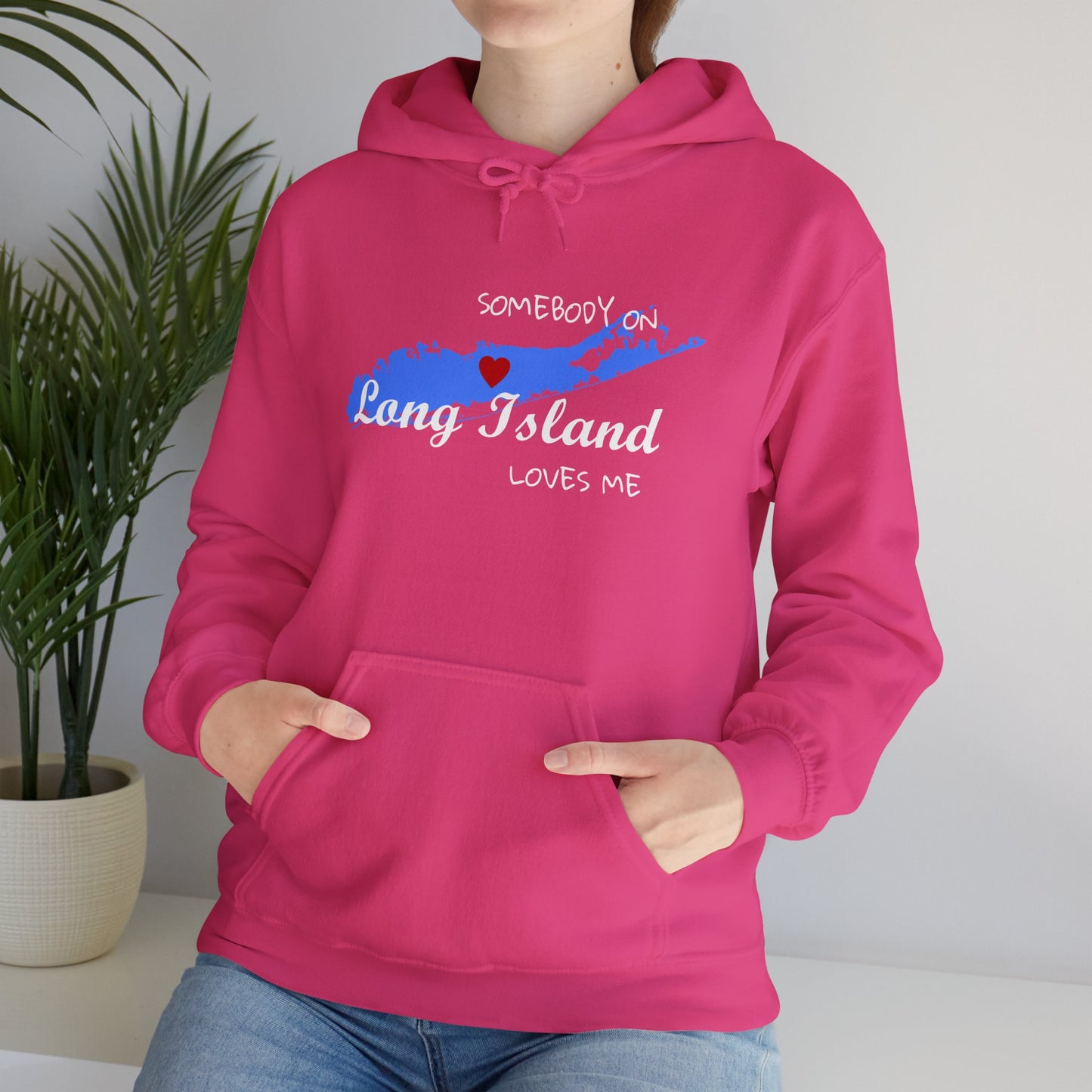 Somebody on Long Island Loves Me - Cozy Love Unisex Hooded Sweatshirt