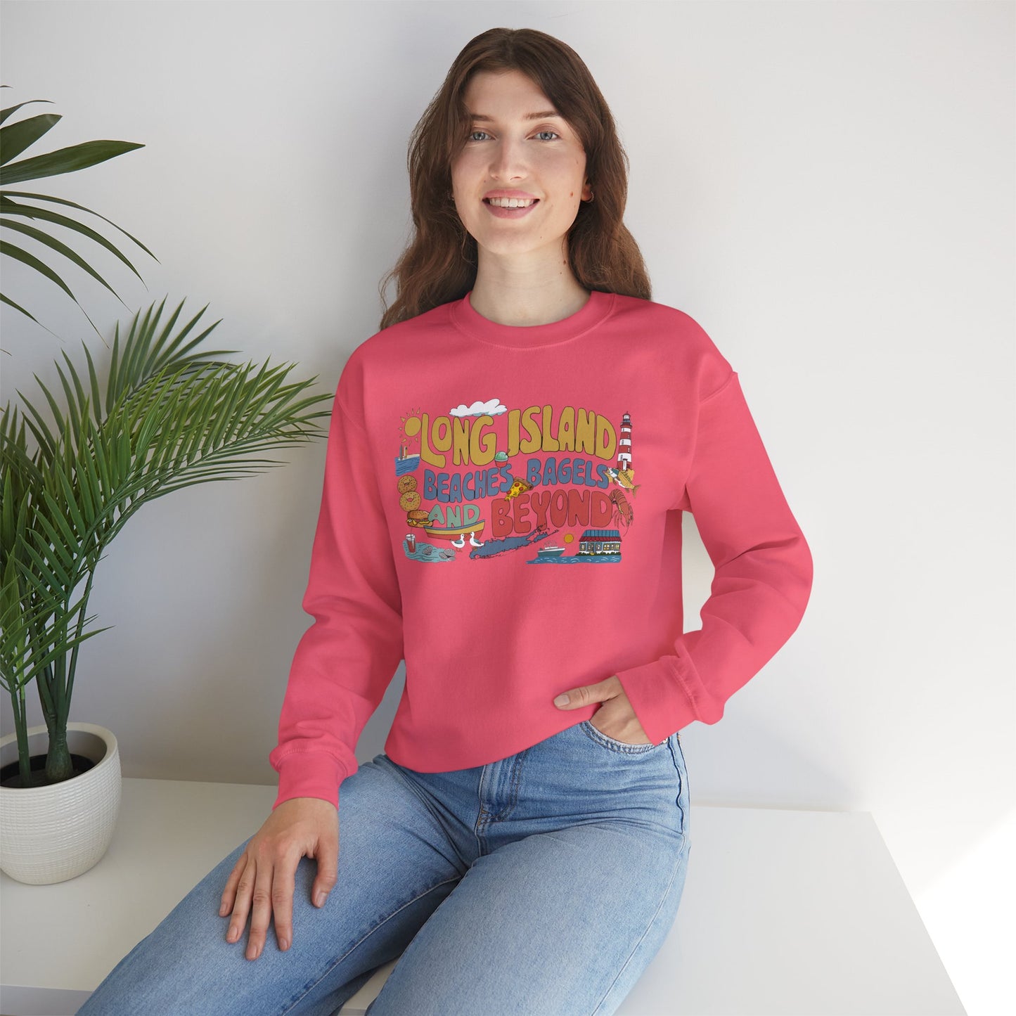 Long Island Beaches, Bagels and Beyond Unisex Sweatshirt - Makes a great gift!