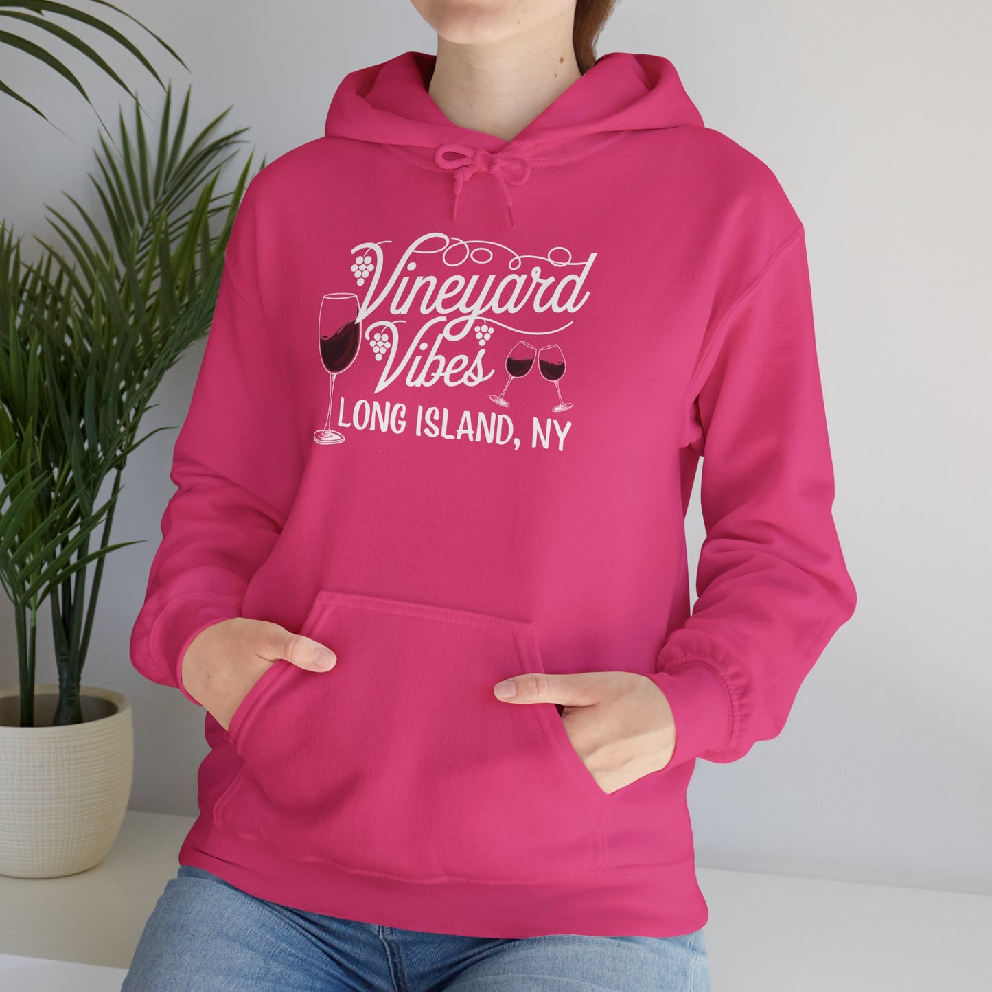 Vineyard Vibes Unisex Heavy Blend™ Hoodie – Perfect for Wine Lovers on Long Island, NY