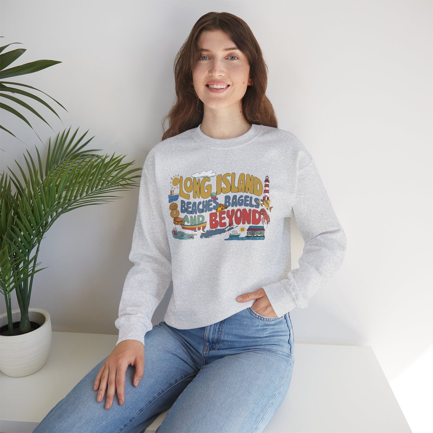 Long Island Beaches, Bagels and Beyond Unisex Sweatshirt - Makes a great gift!