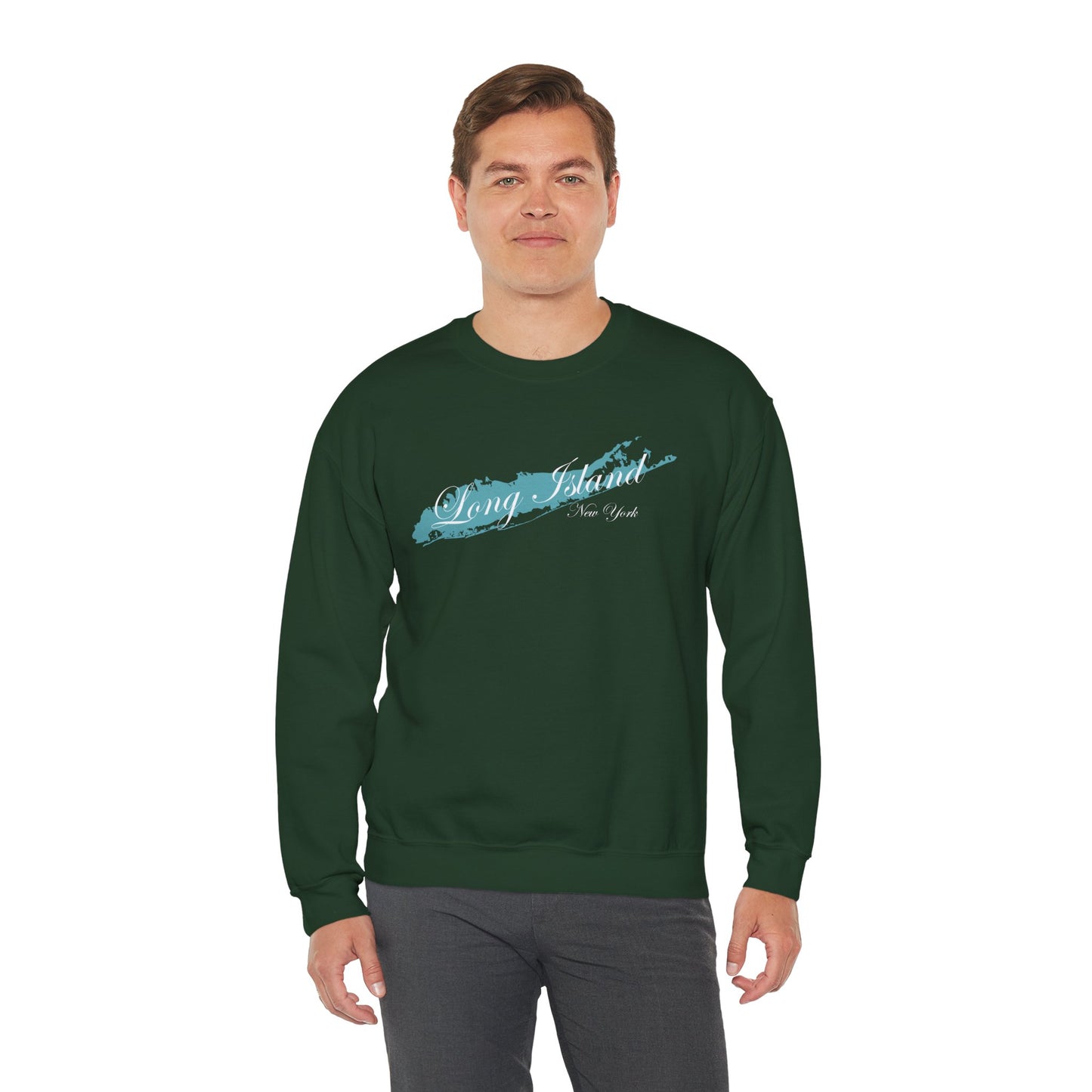 Long Island Unisex Heavy Blend™ Crewneck Sweatshirt - Perfect for Casual Style and Island Pride