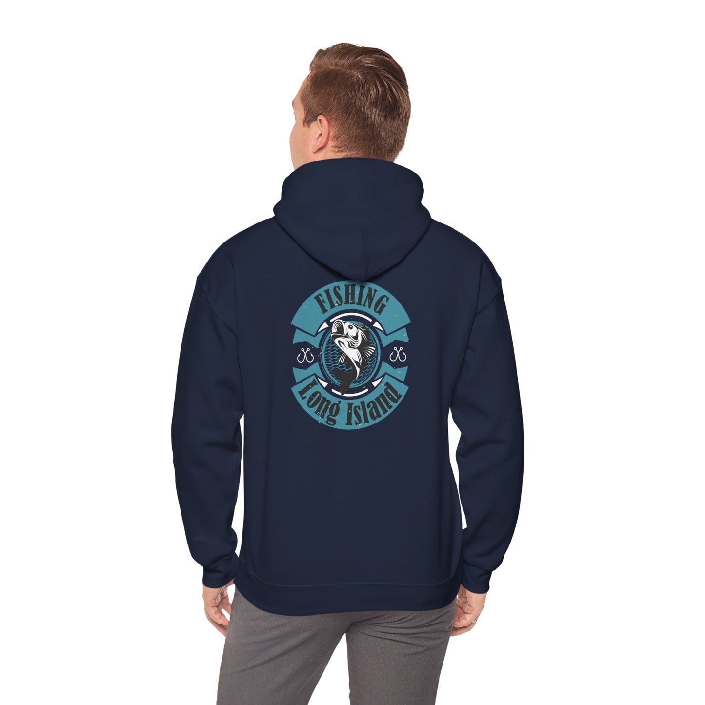 Fishing Long Island Unisex Heavy Blend Hoodie – Perfect for Anglers and Outdoor Enthusiasts