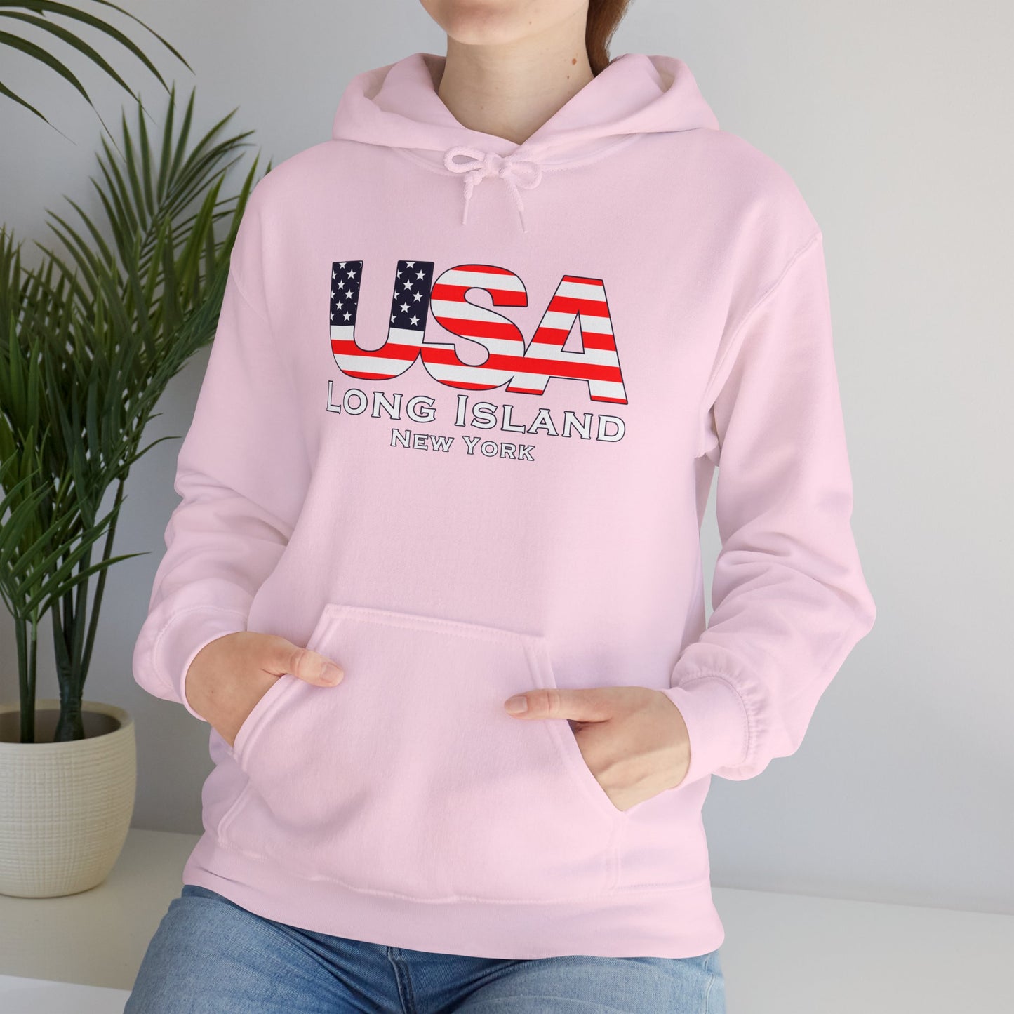 USA Long Island Flag Hooded Sweatshirt - Unisex Heavy Blend™