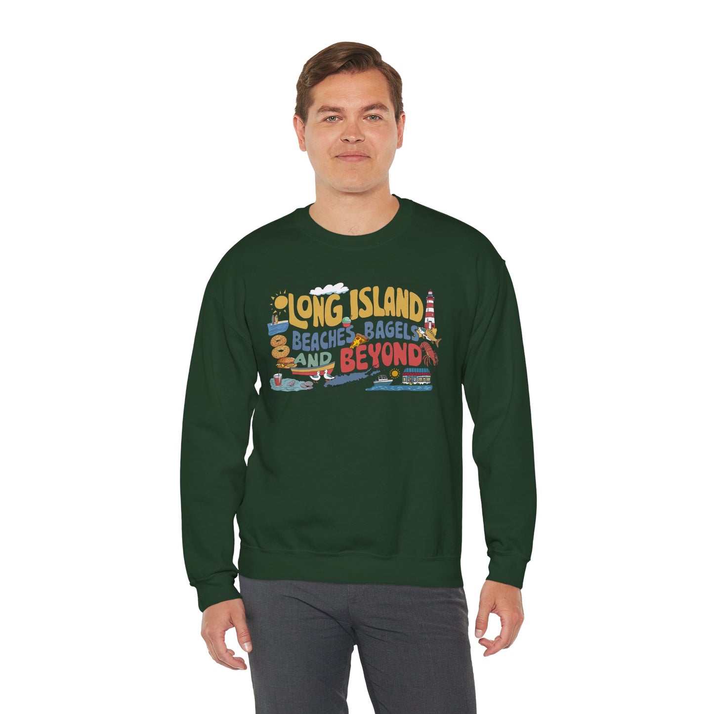 Long Island Beaches, Bagels and Beyond Unisex Sweatshirt - Makes a great gift!