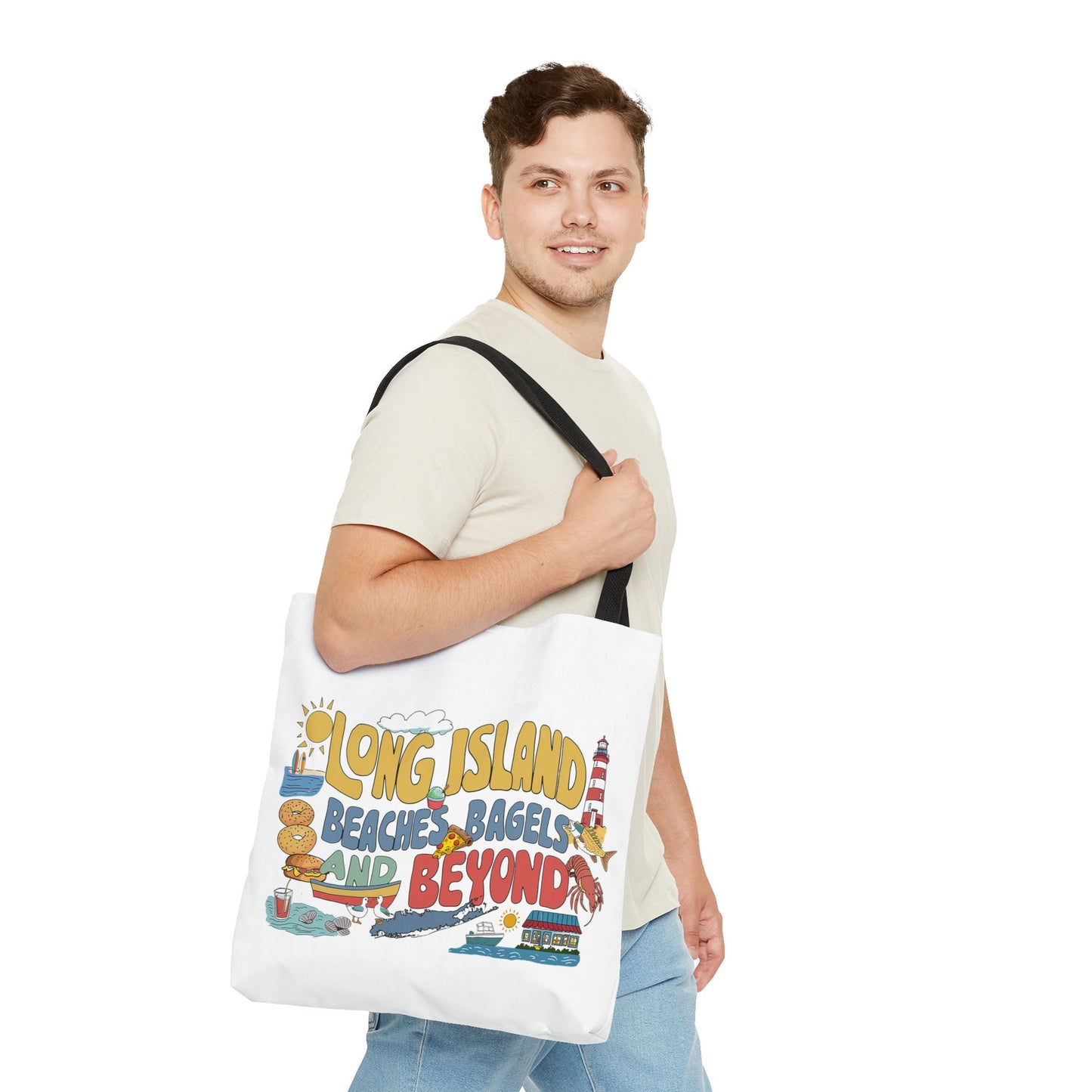 Long Island Beaches Bagels and Beyond - Tote Bag - Fun and Functional Beach Accessory