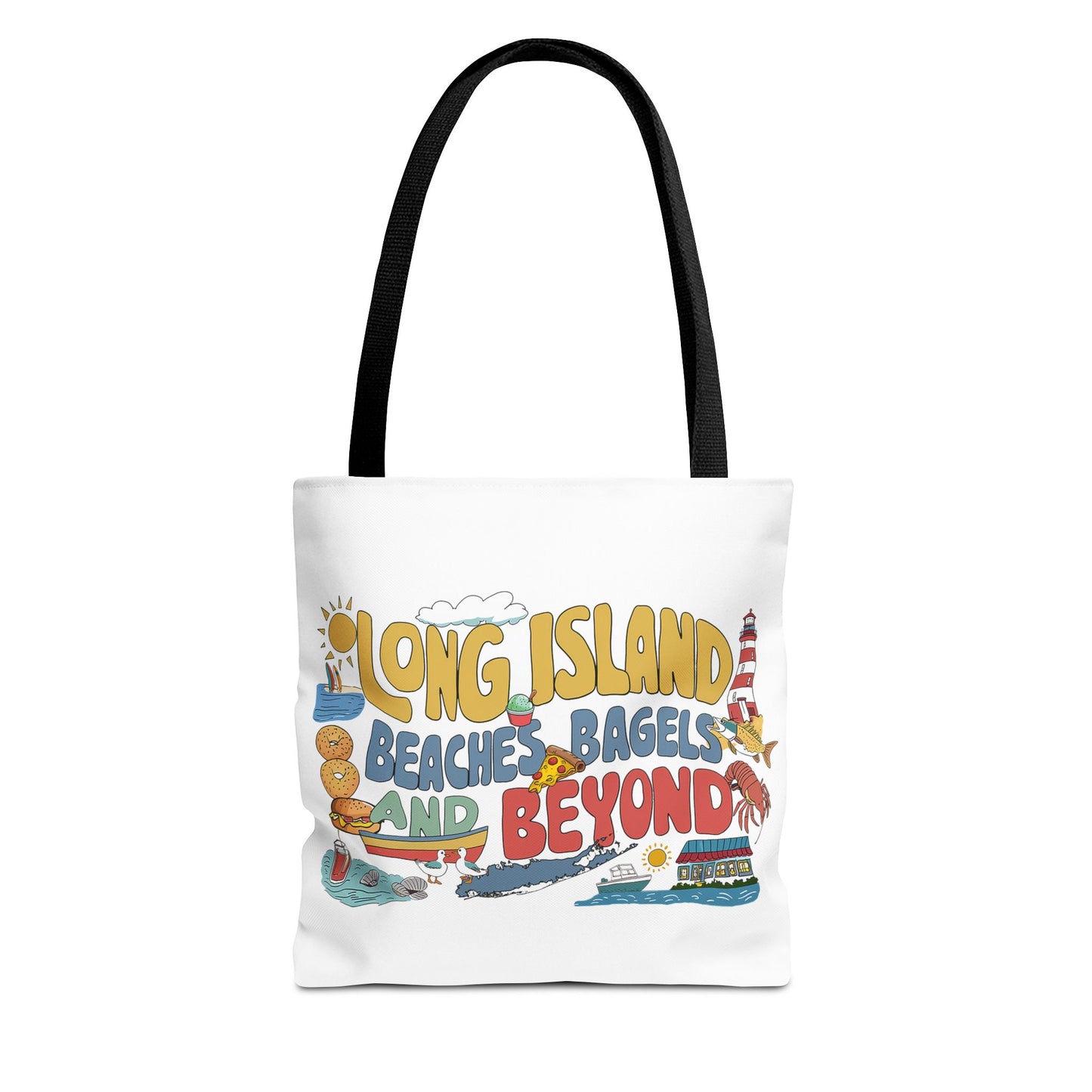 Long Island Beaches Bagels and Beyond - Tote Bag - Fun and Functional Beach Accessory