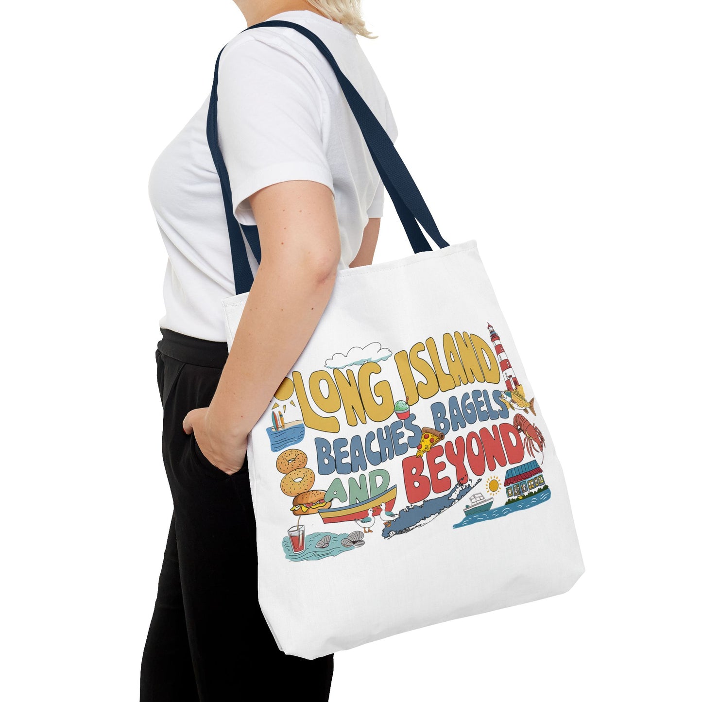 Long Island Beaches Bagels and Beyond - Tote Bag - Fun and Functional Beach Accessory