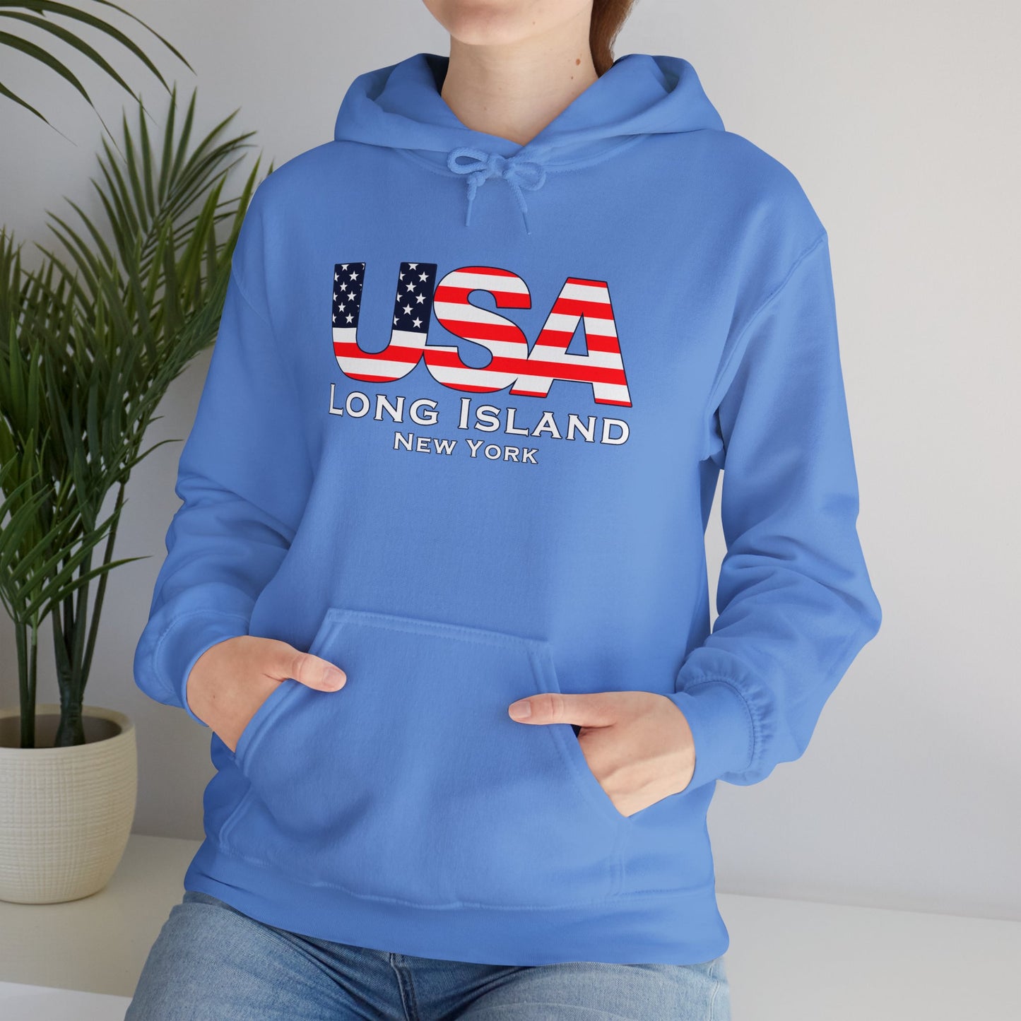 USA Long Island Flag Hooded Sweatshirt - Unisex Heavy Blend™