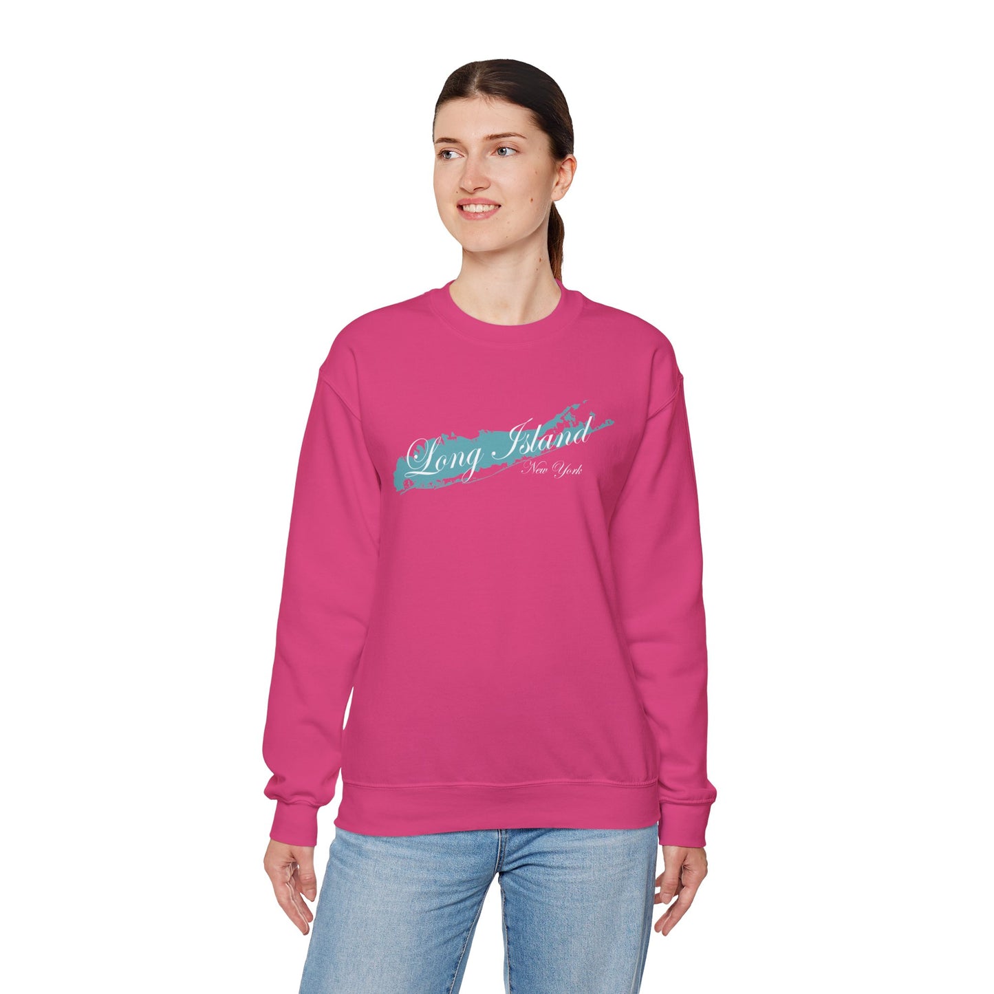 Long Island Unisex Heavy Blend™ Crewneck Sweatshirt - Perfect for Casual Style and Island Pride