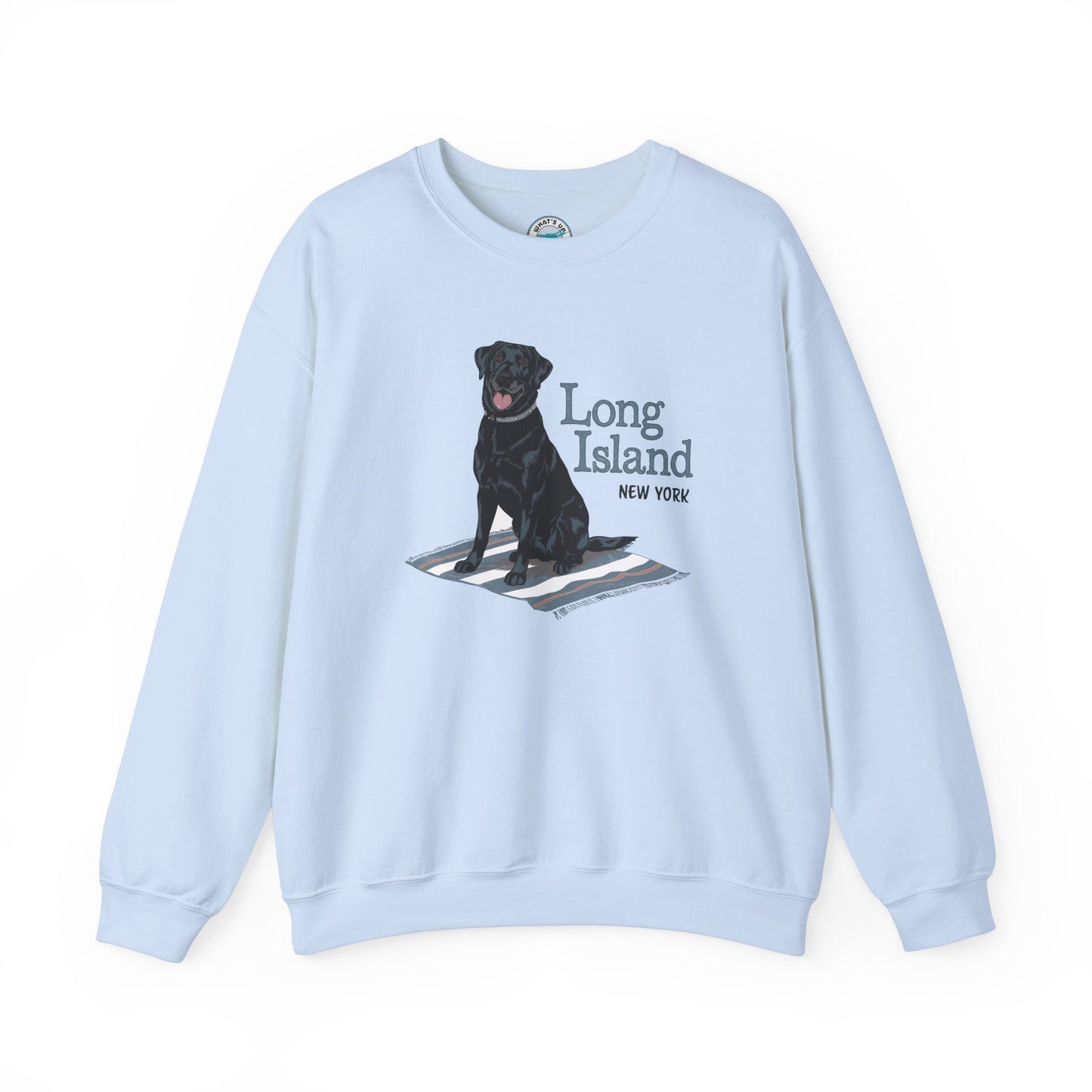 Long Island Labrador Dog Graphic Crewneck Sweatshirt | Unisex Heavy Blend | Casual Comfort Apparel