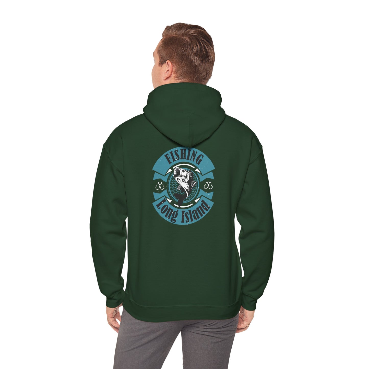 Fishing Long Island Unisex Heavy Blend Hoodie – Perfect for Anglers and Outdoor Enthusiasts