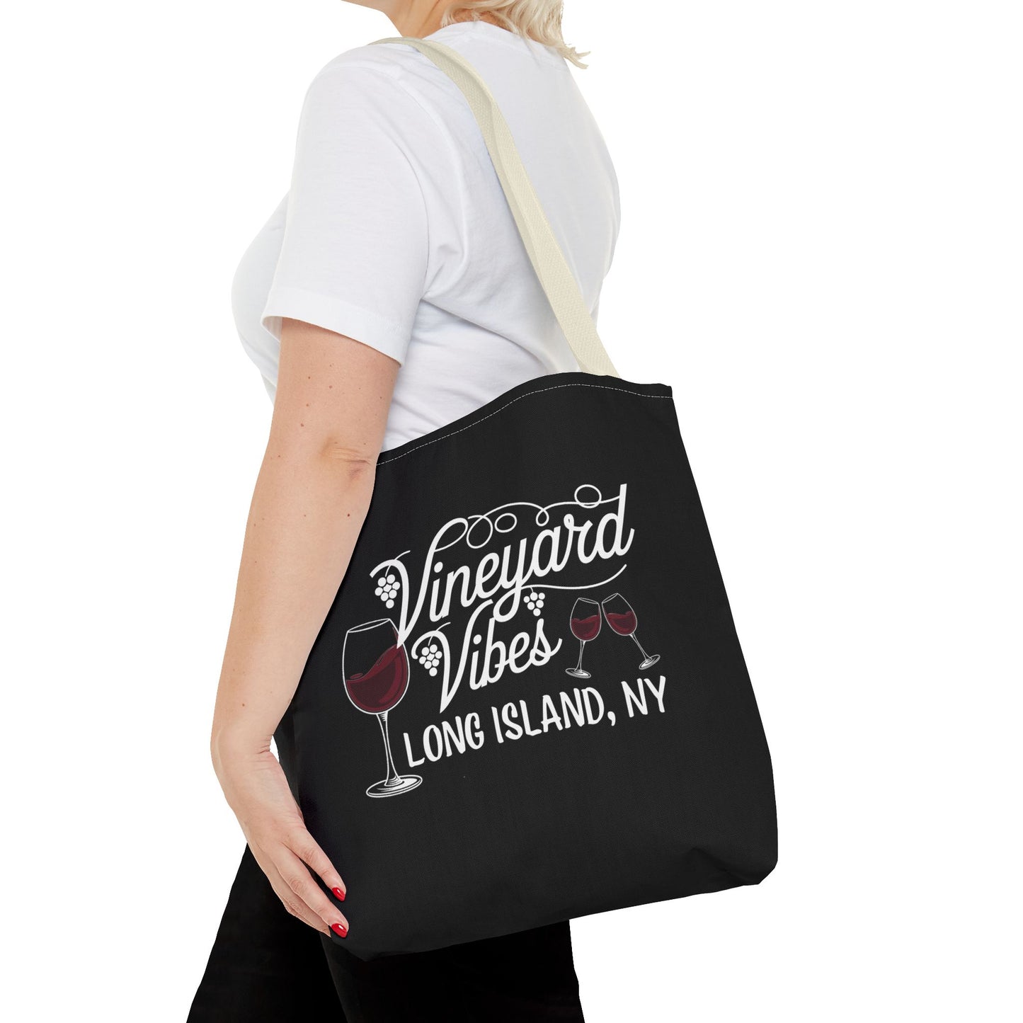 Vineyard Vibes Long Island Tote Bag - Fun and Functional - Great gift for wine lovers