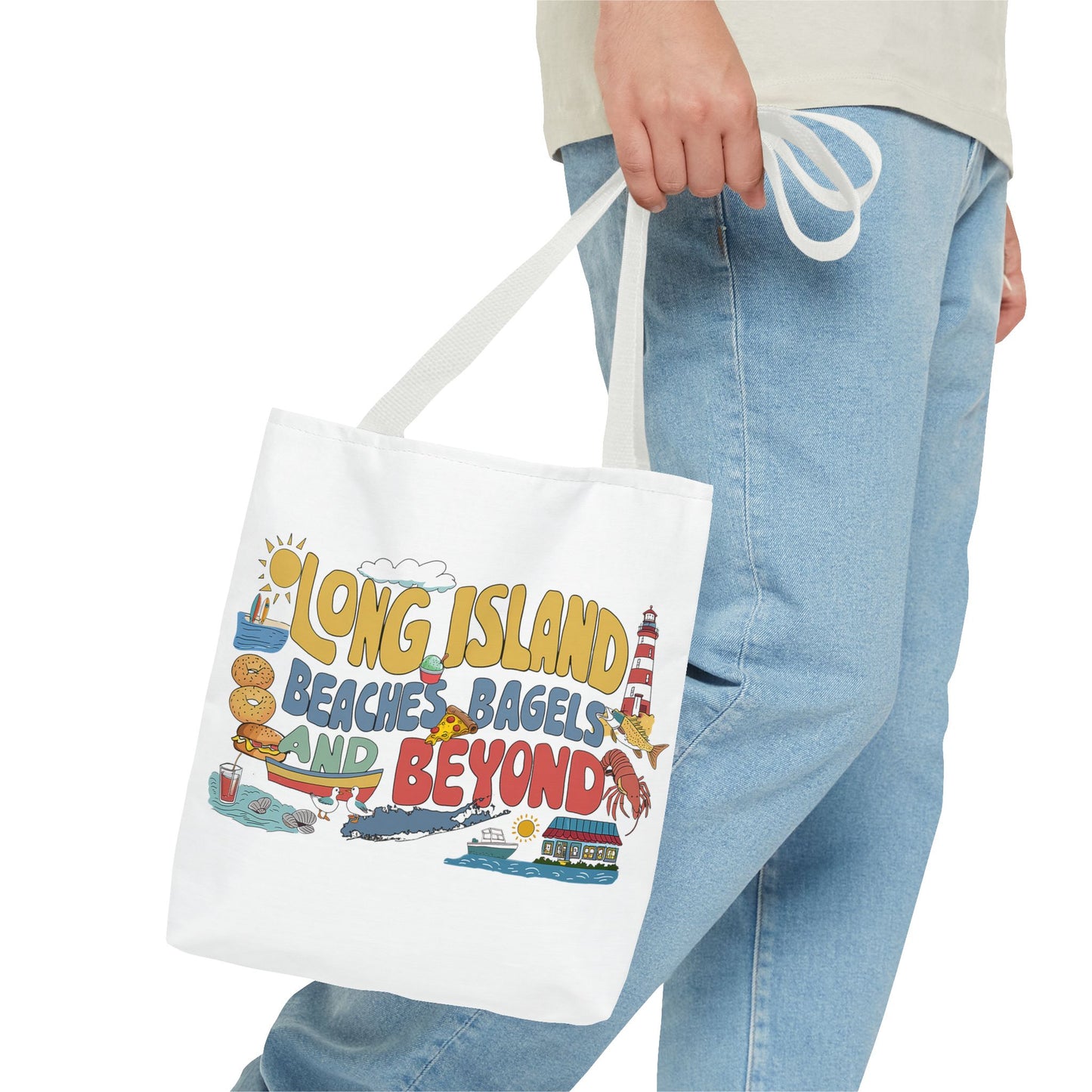 Long Island Beaches Bagels and Beyond - Tote Bag - Fun and Functional Beach Accessory