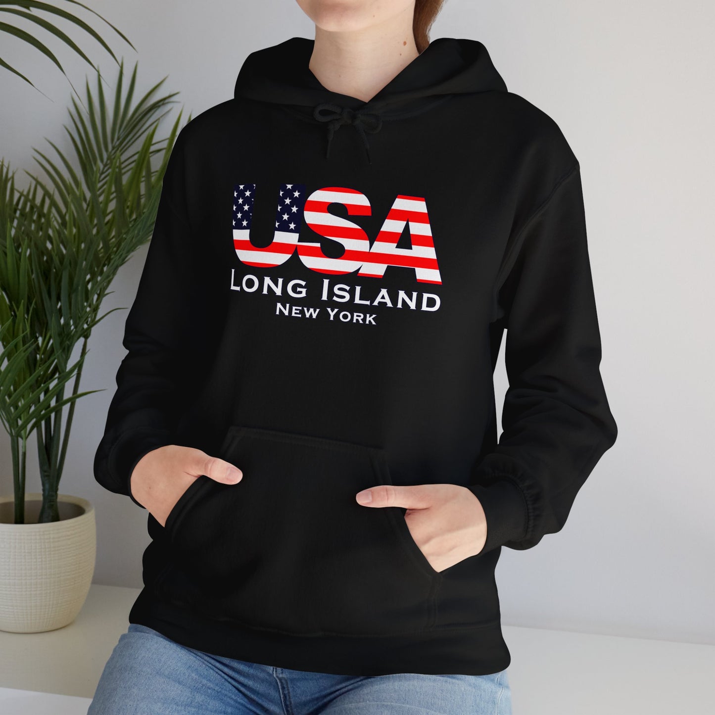 USA Long Island Flag Hooded Sweatshirt - Unisex Heavy Blend™